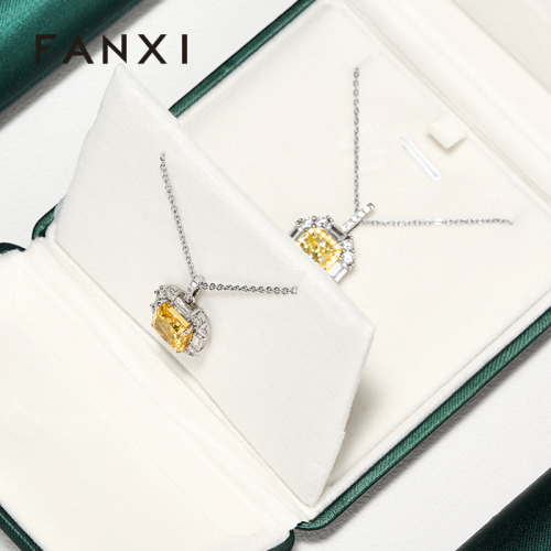 H109 Wholesale New Arrival Dark Green PU Leather Jewelry Box Ring Earrings Pendant Necklace Box Jewelry Packaging