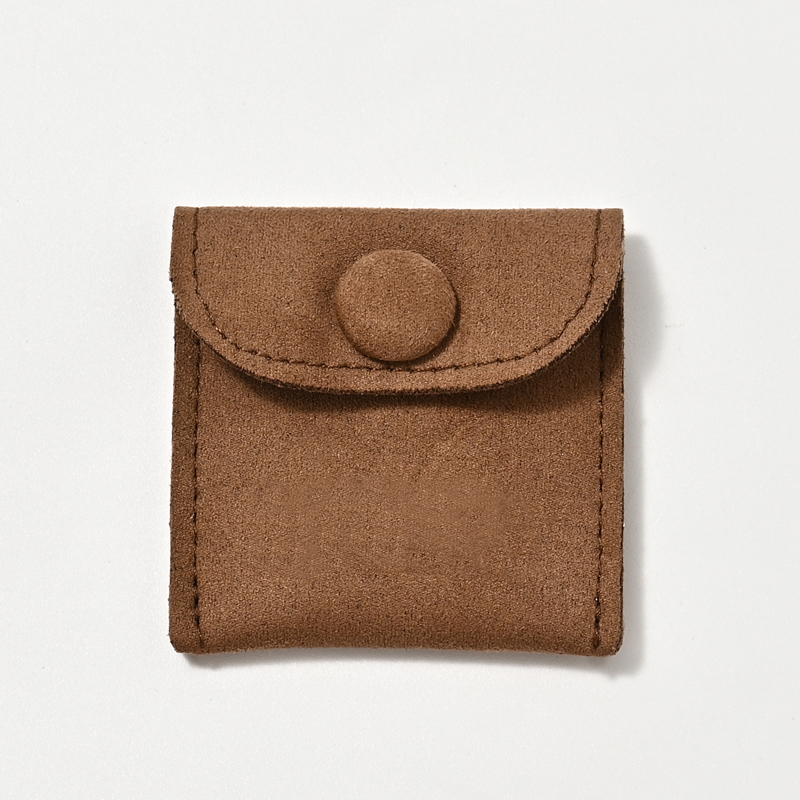 Brown Suede High Quality Jewelry Pouch Small Pouch Necklace Earring Ring Jewelry Pouch