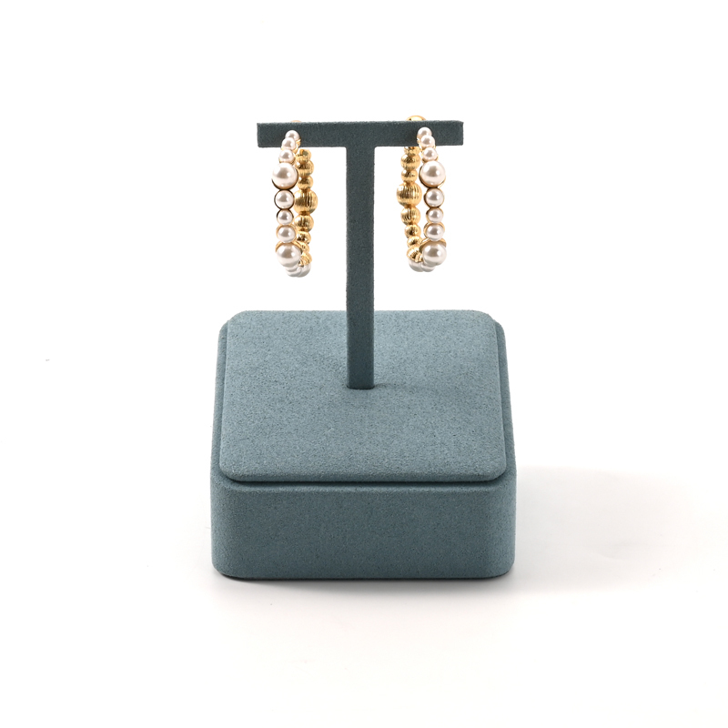 Earring Stand Blue Microfiber Jewelry Display Stand Luxury Display Stand