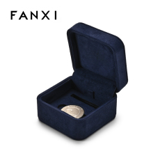 Luxury Blue Suede Coin Box High End Storage Box Custom Logo