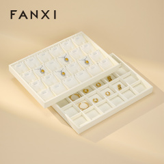 P167-170 New arrival soft microfiber stackable jewelry display tray for showcase