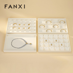 P167-170 New arrival soft microfiber stackable jewelry display tray for showcase