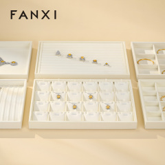 P167-170 New arrival soft microfiber stackable jewelry display tray for showcase