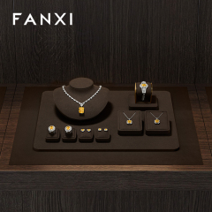 TT309 Custom Microfiber Luxury Jewelry Shop Exhibitor Jewelry display Stand Set
