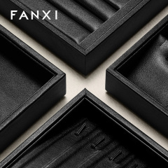 P173 Luxury Black Jewelry Display Tray Earring Jewelry Packaging PU Tray Organizer Display Jewelry Tray for exhibidor