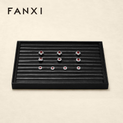 P173 Luxury Black Jewelry Display Tray Earring Jewelry Packaging PU Tray Organizer Display Jewelry Tray for exhibidor