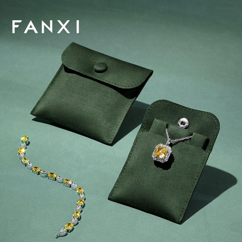 D076 Jewelry Storage Bag Velvet Jewelry Organizer Green Travel Jewelry Pouch