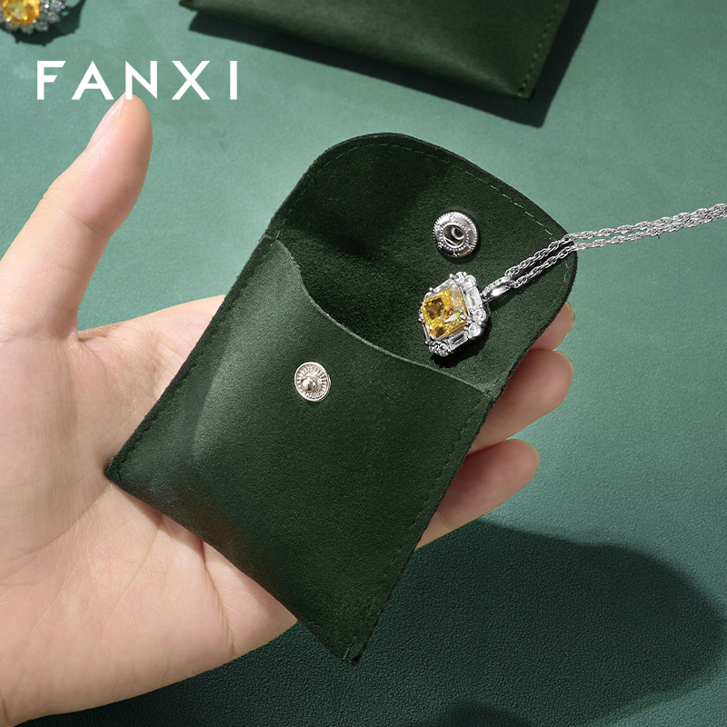 D076 Jewelry Storage Bag Velvet Jewelry Organizer Green Travel Jewelry Pouch
