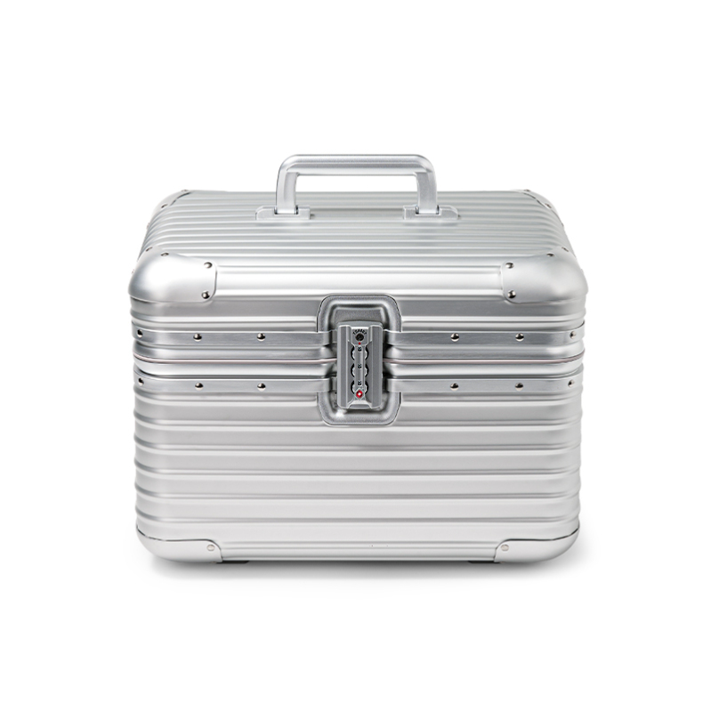 X079 Luxury Aluminum Jewelry Box with Lock and Velvet Lining — Travel Storage Case for Rings, Earrings & Watches