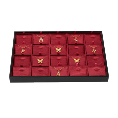 P246 Jewelry Storage Tray Silk PU Leather Jewelry Plate Earring Bracelet Ring Pendant Jewelry Tray