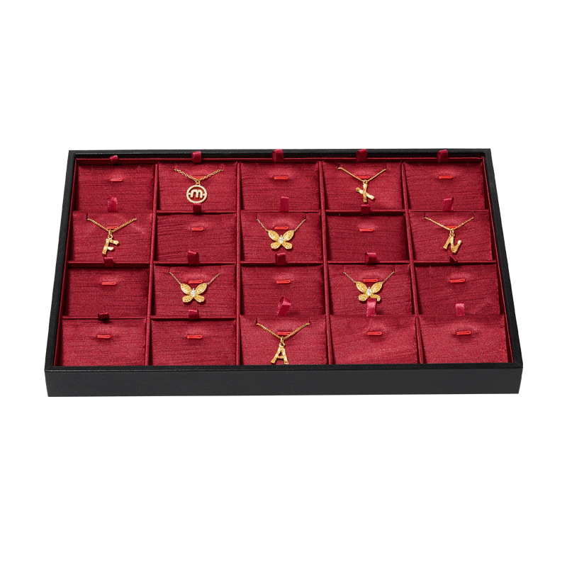 P246 Jewelry Storage Tray Silk PU Leather Jewelry Plate Earring Bracelet Ring Pendant Jewelry Tray