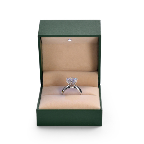 FANXI Hot Sale High-Quality Dark green leatherette paper Jewelry Boxes with LED light Jewelry Packaging Box