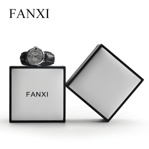 FANXI Factory New luxury Watch Packing Custom High-quality white and black PU leather Watch Box Custom Logo
