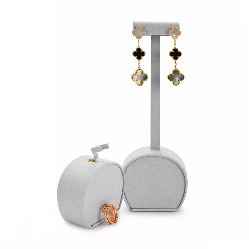 FANXI white pu leather jewelry display set