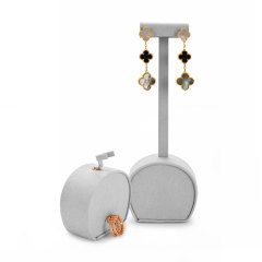FANXI white pu leather jewelry display set