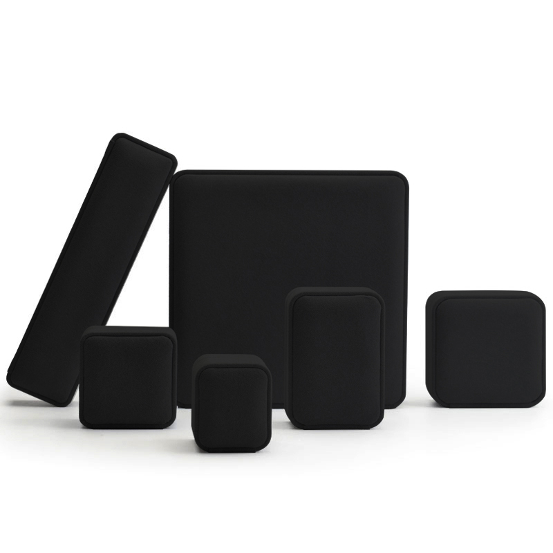 FANXI Luxury Jewelry packaging Boxes with Black PU Leather Wedding rings Gift Jewelry Packaging for ring necklace full set Jewelry Box