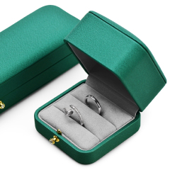 FANXI Green Jewelry Packaging Box Set Luxury PU Leather Jewellery Box for Ring Pendant Bangle Bracelet