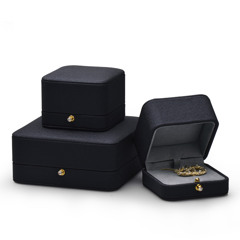 FANXI Newest Jewelry Gray Luxury Jewelry Box Jewelry Packaging Box Ring Bracelet Pendant Custom Logo