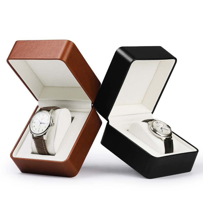 FANXI Customized Red and Black Luxury PU leather Wrist Watch Box Jewellery Packaging Box