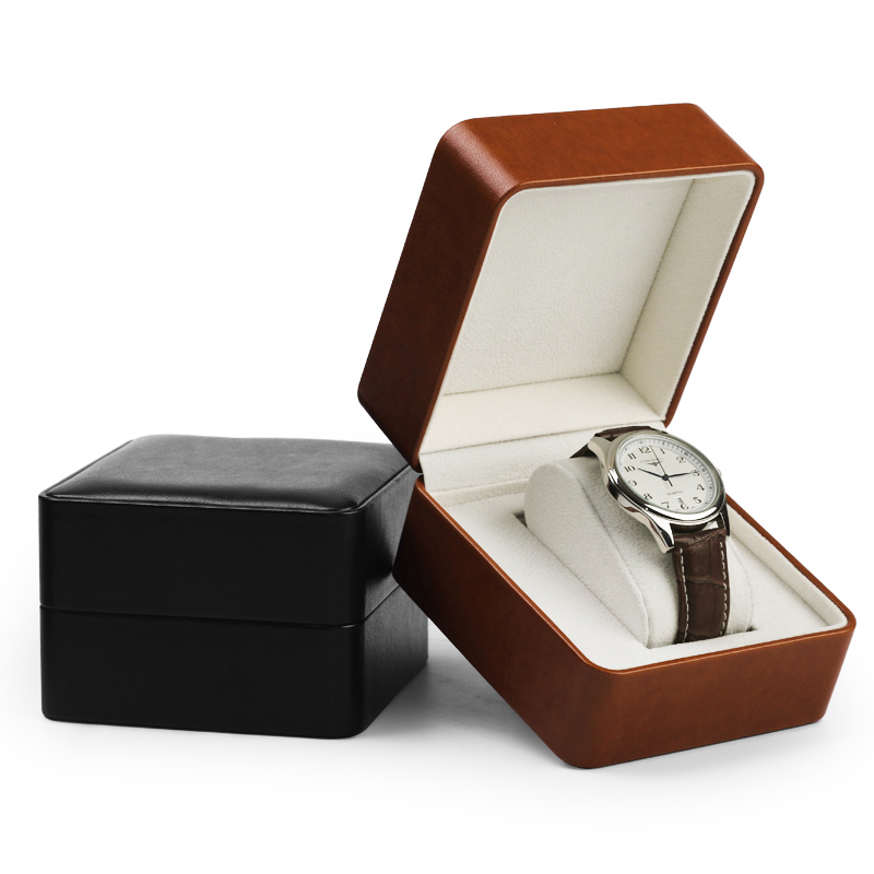 FANXI Customized Red and Black Luxury PU leather Wrist Watch Box Jewellery Packaging Box