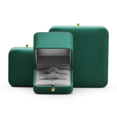FANXI Green Jewelry Packaging Box Set Luxury PU Leather Jewellery Box for Ring Pendant Bangle Bracelet
