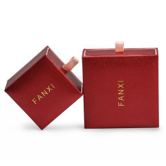 FANXI New Arrival Blue and red Leatherette paper Gift box jewelry Inside Microfiber for Bracelet and Long chain Accept custom logo