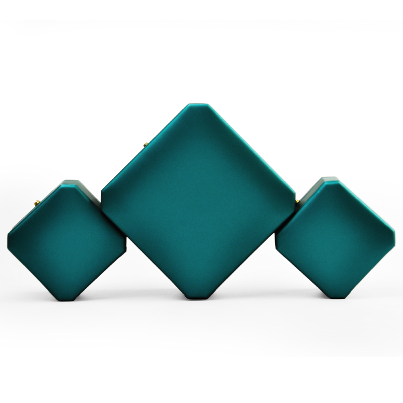 FANXI New Arrival Green Pu leather Gift box jewelry Inside Microfiber for Bracelet and Long chain Accept custom logo
