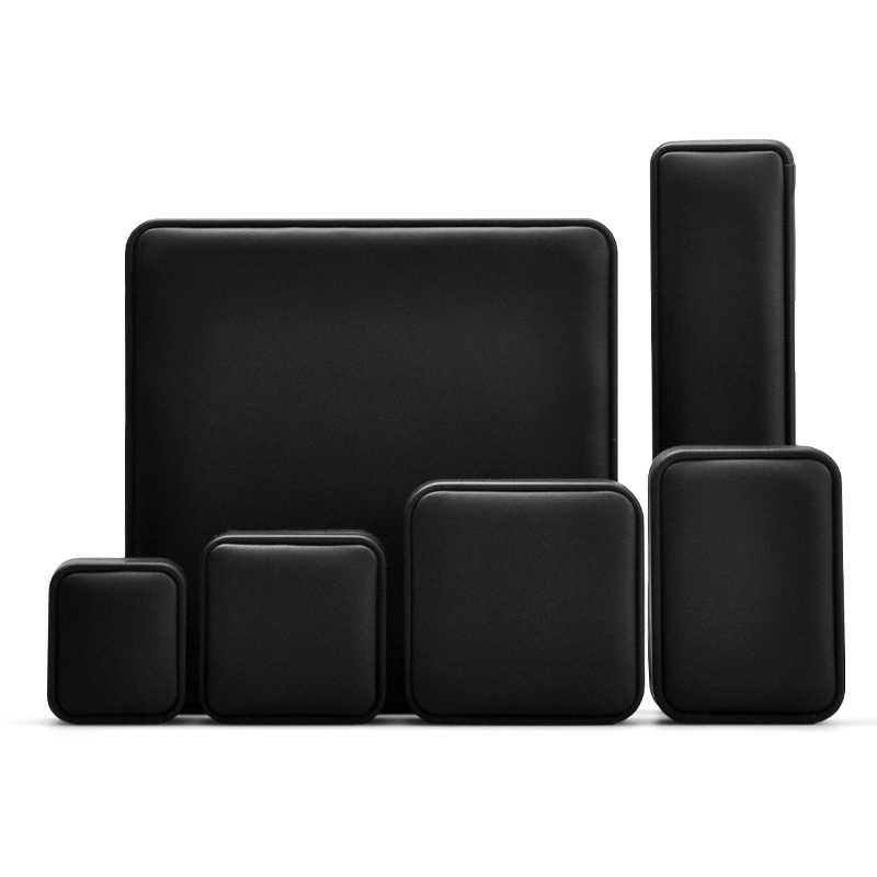 FANXI New Custom Logo Material Printed Black Leather Jewelry Packaging Box for Ring Pedant Bracelet Chain