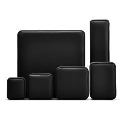 FANXI New Custom Logo Material Printed Black Leather Jewelry Packaging Box for Ring Pedant Bracelet Chain