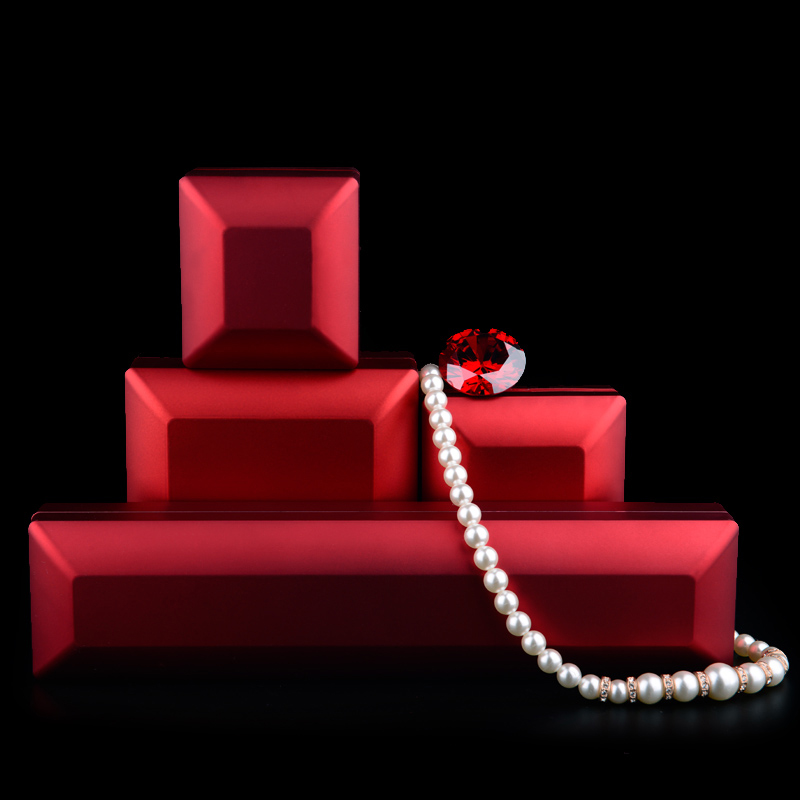 FANXI Customized hot selling Red rubber LED light jewelry packaging box ring Pendant Bracelet Packaging Storage Gift Box