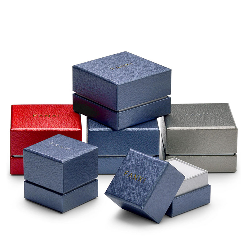 FANXI New Custom Logo Blue and Red drawer box cardboard Packaging Box for Ring Pedant Bracelet Chain