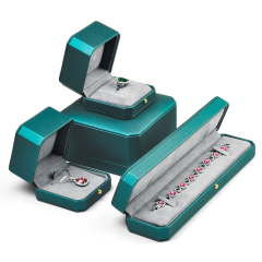 FANXI New Arrival Green Pu leather Gift box jewelry Inside Microfiber for Bracelet and Long chain Accept custom logo