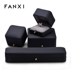 FANXI Newest Jewelry Gray Luxury Jewelry Box Jewelry Packaging Box Ring Bracelet Pendant Custom Logo