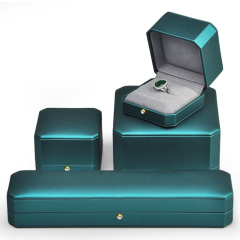 FANXI New Arrival Green Pu leather Gift box jewelry Inside Microfiber for Bracelet and Long chain Accept custom logo