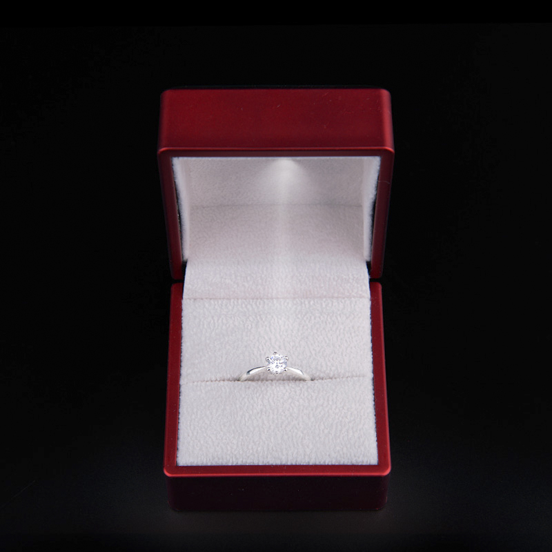 FANXI Customized hot selling Red rubber LED light jewelry packaging box ring Pendant Bracelet Packaging Storage Gift Box