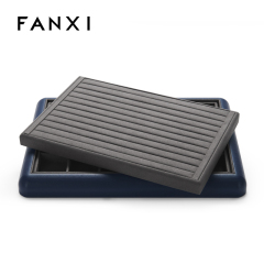 FANXI Customise colour multi-function leather jewellery display tray with microfiber inside
