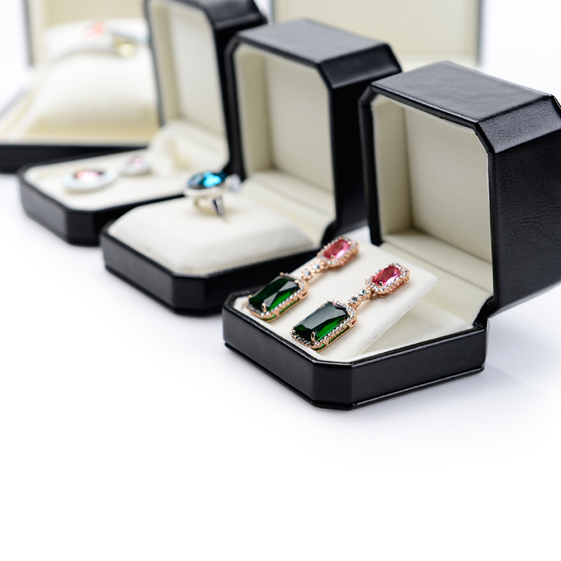 FANXI customized led ring box diamond jewelry packaging leather ring necklace boxes
