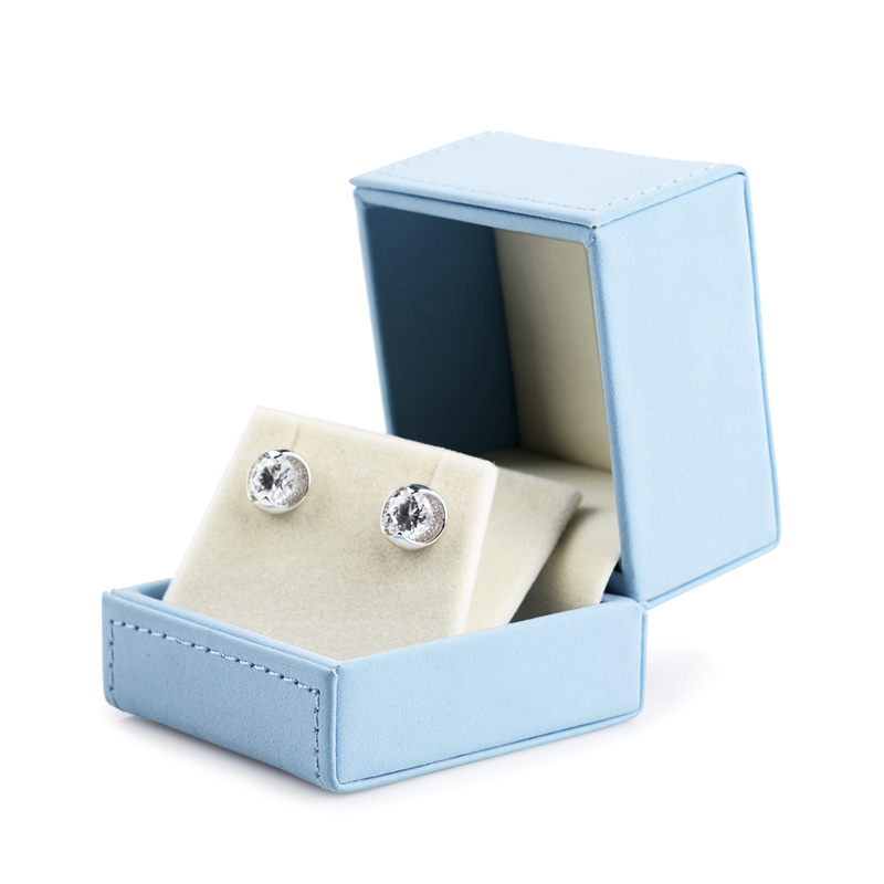 FANXI Custom Jewellery Gift Boxes With Baby blue leather For Ring Double Ring Necklace Bracelet Jewelry Set Rose Red Leather Jewelry Packaging Box