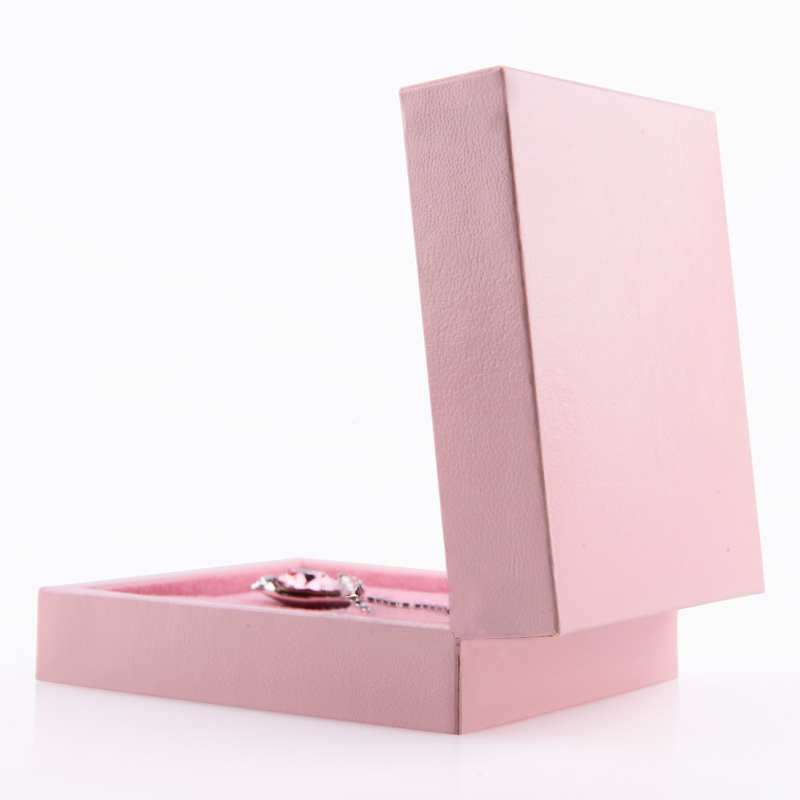 FANXI Custom Vintage Pink leatherette Paper Gift Boxes Storage Necklace Ring Bangle Jewelry Packing Box