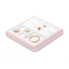 FANXI Custom colour leather jewelry display tray with microfiber inside