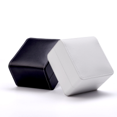 FANXI High-quality custom logo Black and white PU leather watch packing box