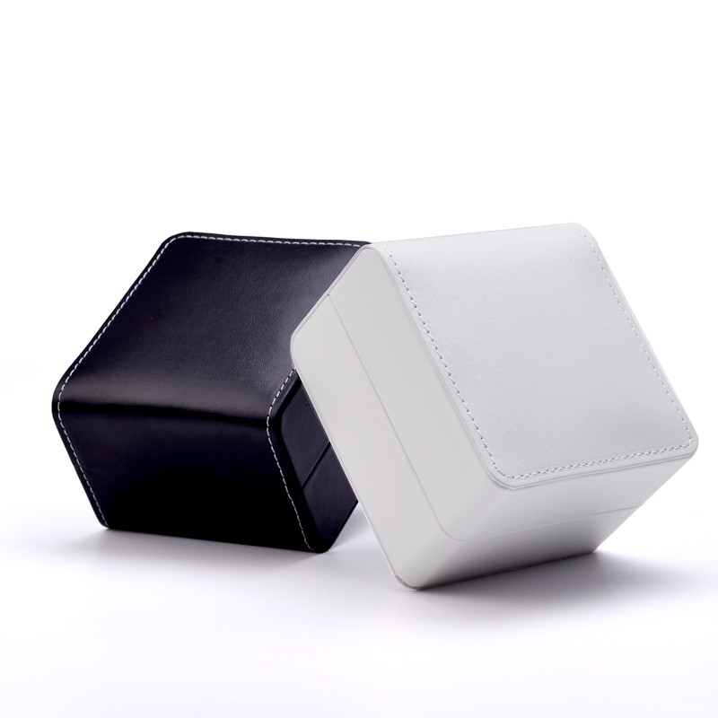 FANXI High-quality custom logo Black and white PU leather watch packing box