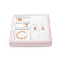 FANXI Custom colour leather jewelry display tray with microfiber inside