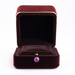 FANXI customized Luxury velvet jewelry packaging box with button for ring necklace