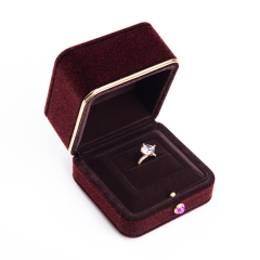 FANXI customized Luxury velvet jewelry packaging box with button for ring necklace
