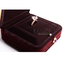 FANXI customized Luxury velvet jewelry packaging box with button for ring necklace