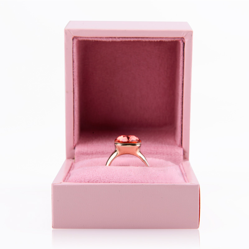 FANXI Custom Vintage Pink leatherette Paper Gift Boxes Storage Necklace Ring Bangle Jewelry Packing Box
