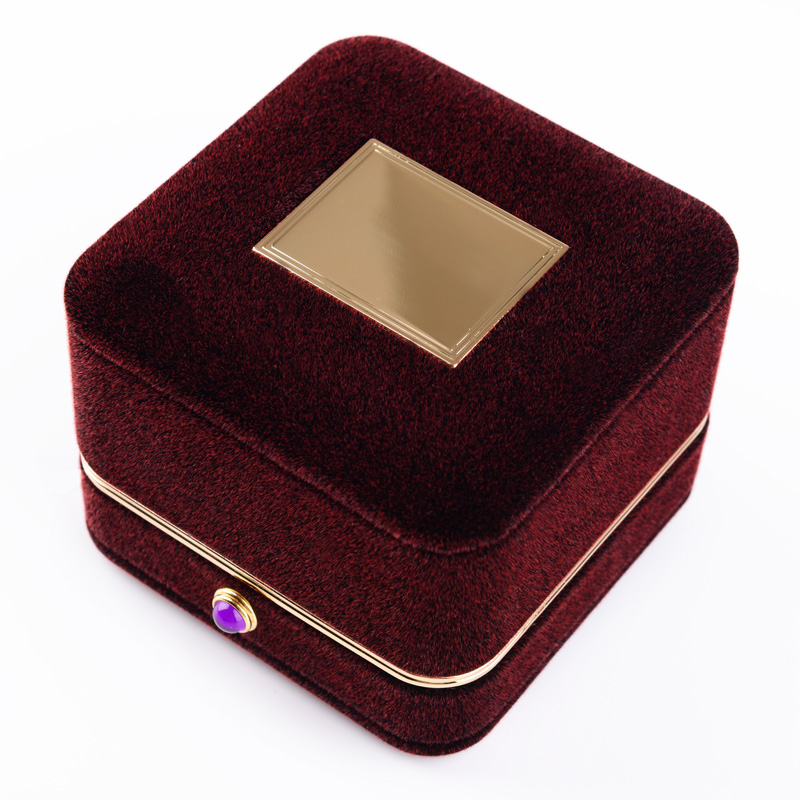 FANXI customized Luxury velvet jewelry packaging box with button for ring necklace