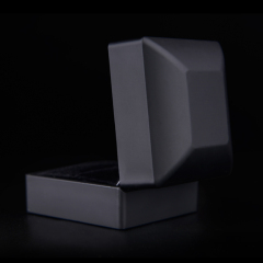 FANXI New Hot Selling Black Spray Paint Suede Insert Ring Boxes with outer paper Gift box Packaging Jewelry Boxes