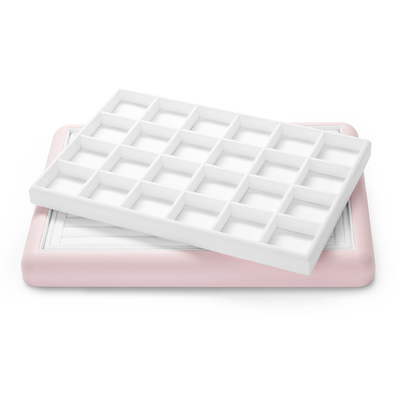 FANXI Custom colour leather jewelry display tray with microfiber inside